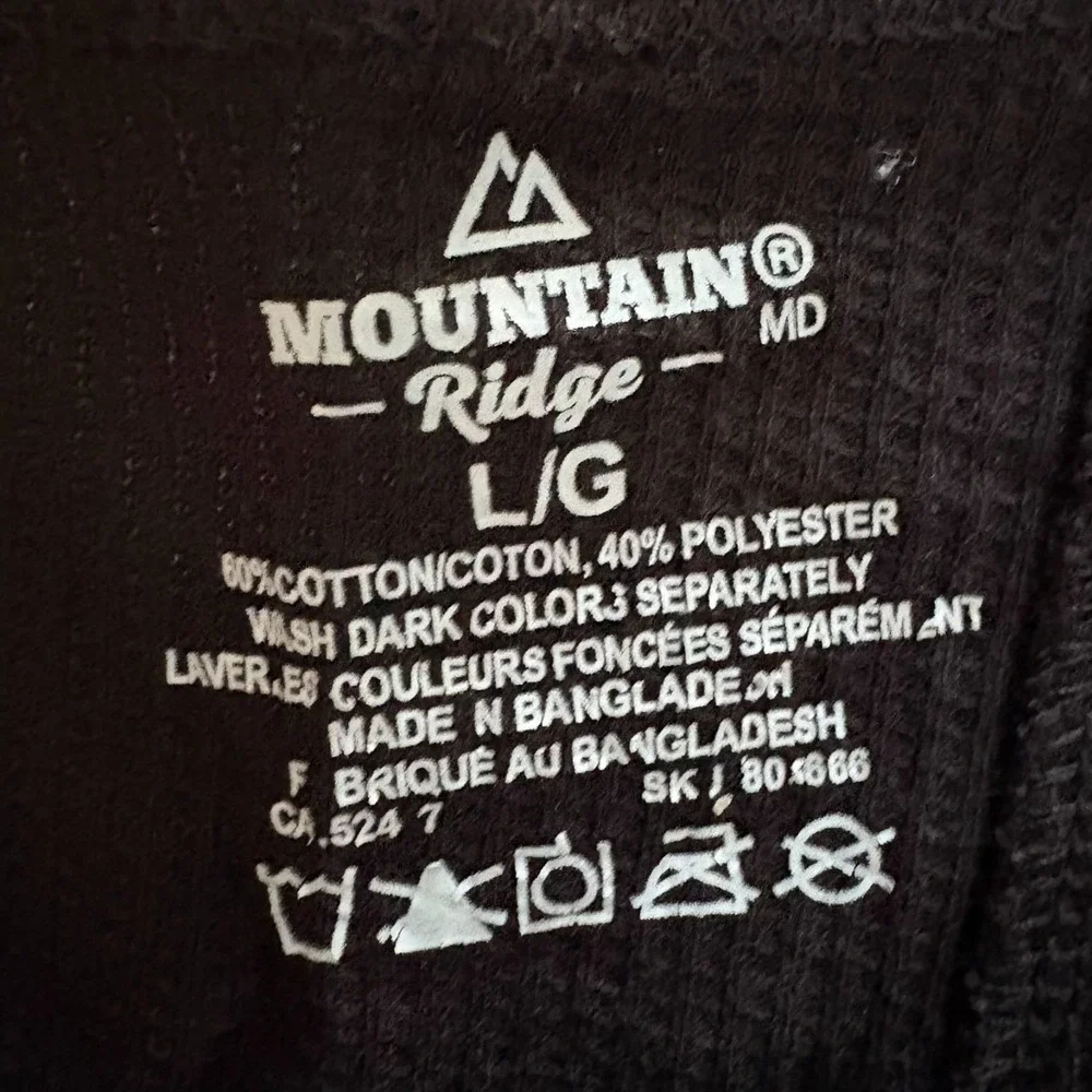 Mountain Ridge Mens Black‎ Soft Cozy Winter Warm Thermal Base Layer Pants Size L